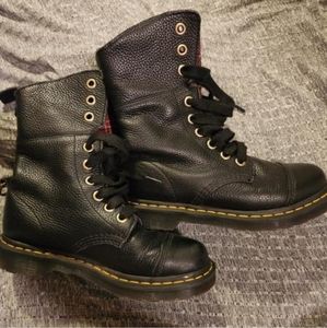 Dr. Martens Aimilitia Black and plaid boots